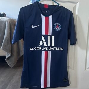 Nike PSG Blue and Red Soccer Jersey